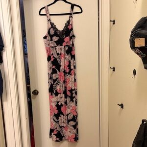 Floral Maxi Dress with Lace Detail